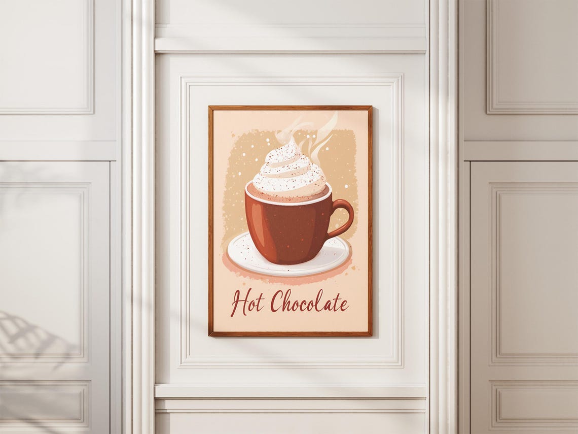 Classic Hot Chocolate Whipped Cream Mug Cozy Winter Beverage Poster - Image 2