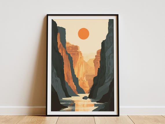 Sunset Canyon Landscape Art Print