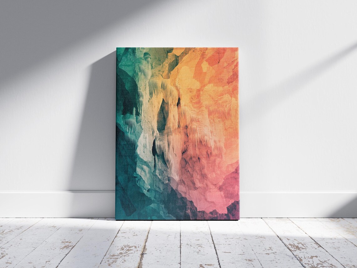 Carlsbad Caverns New Mexico Rainbow Stalactite Cave Formation Art Poster - Image 2