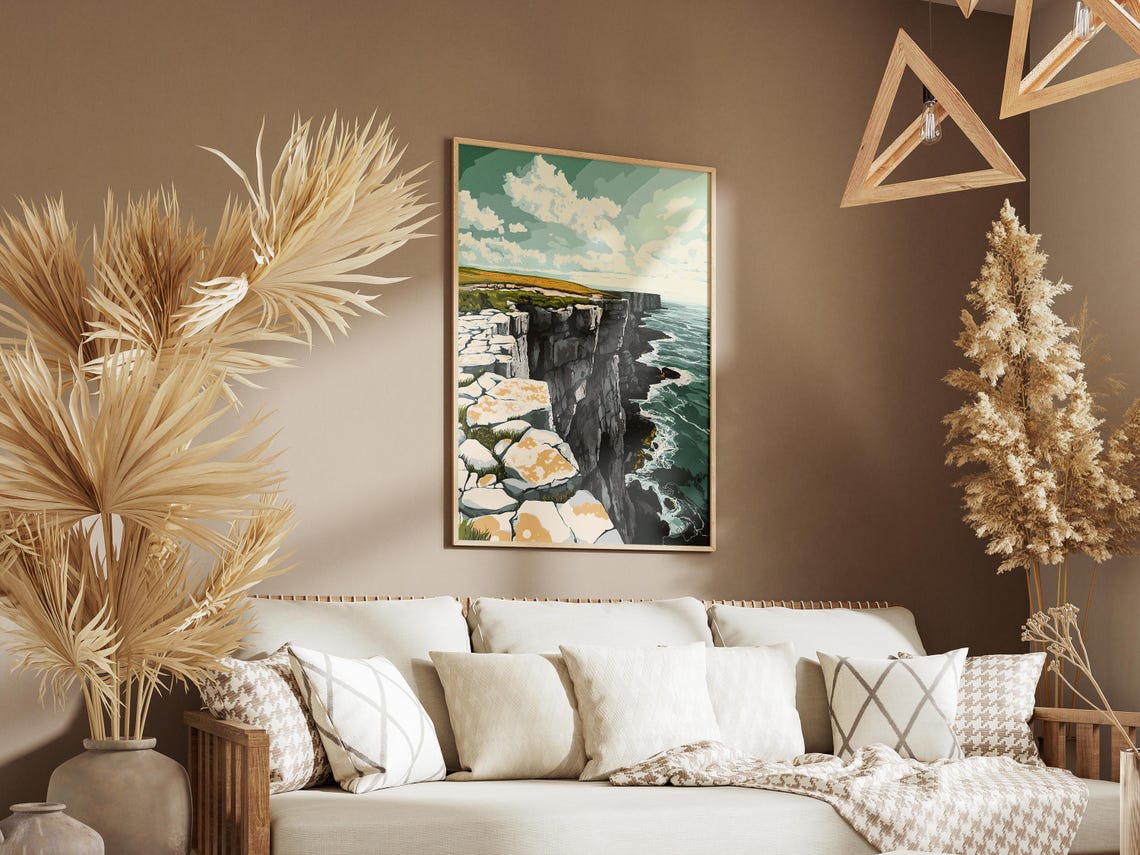 Aran Islands Ireland Dramatic Sea Cliff Coast Landscape Poster - Image 3