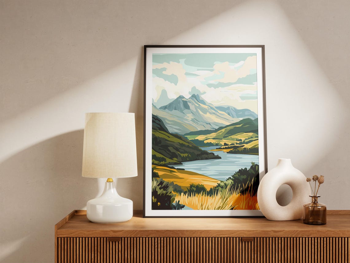 Snowdonia National Park Peak Winding Lake Golden Moorland Poster - Image 5