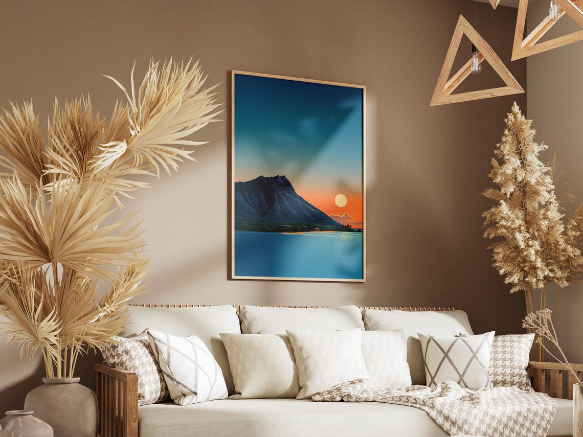 Diamond Head Sunrise Over Waikiki Ocean Honolulu Hawaii Poster - Image 3