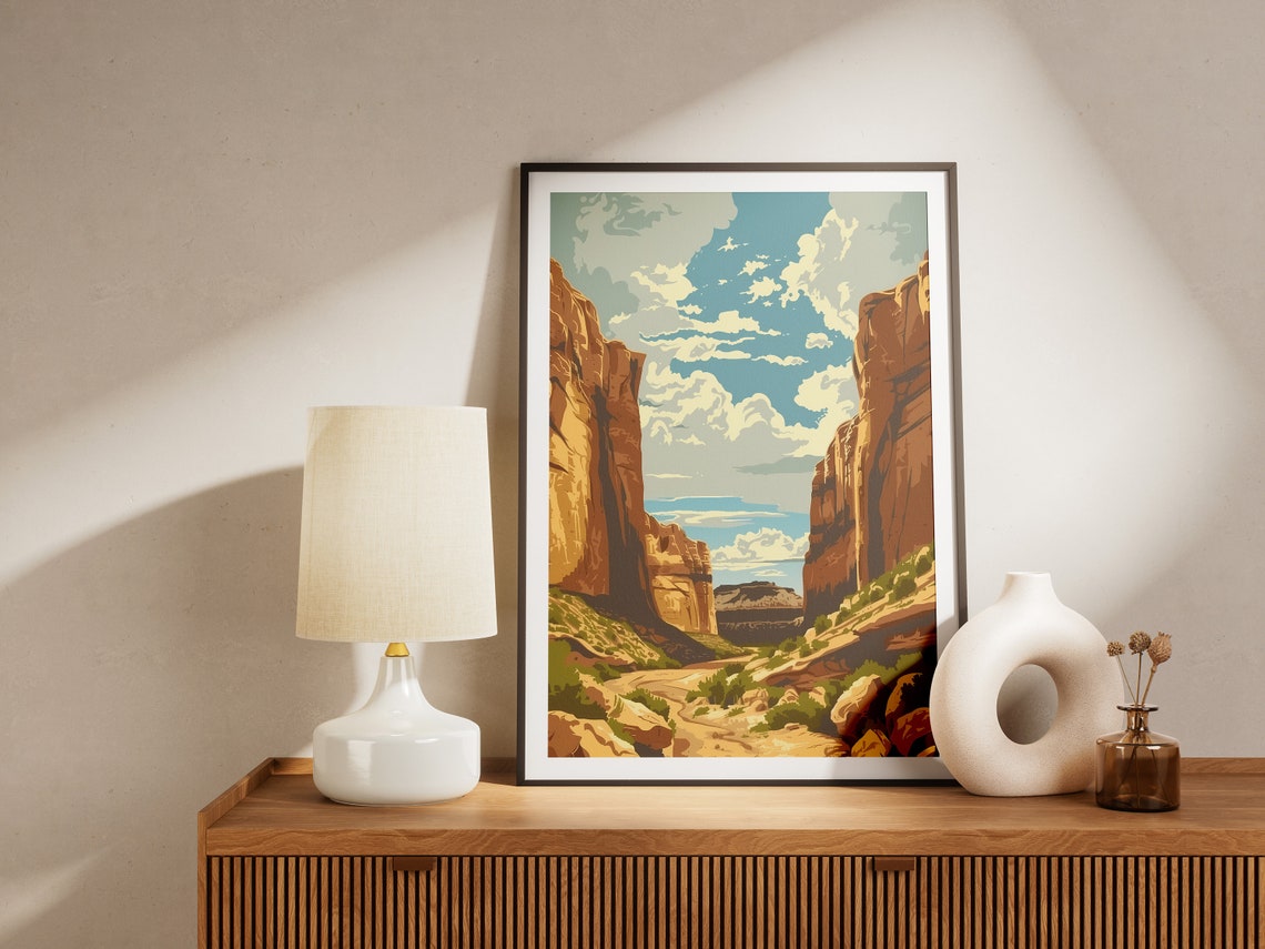 Wind Cave National Park Red Rock Canyon Cliffs Vintage Travel Poster - Image 2