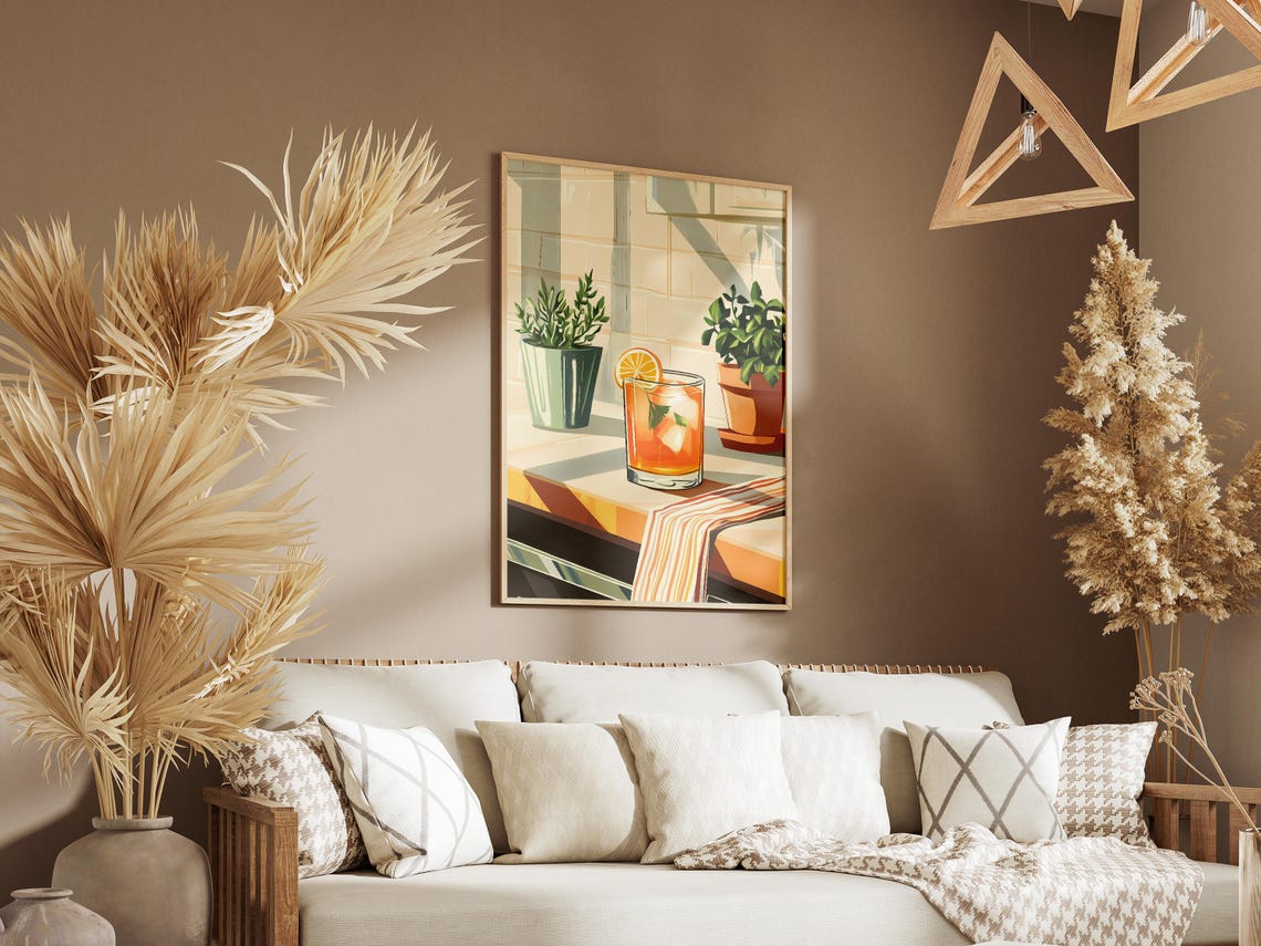 Sunlit Iced Tea Lemon Slice Botanical Kitchen Window Scene Poster - Image 3