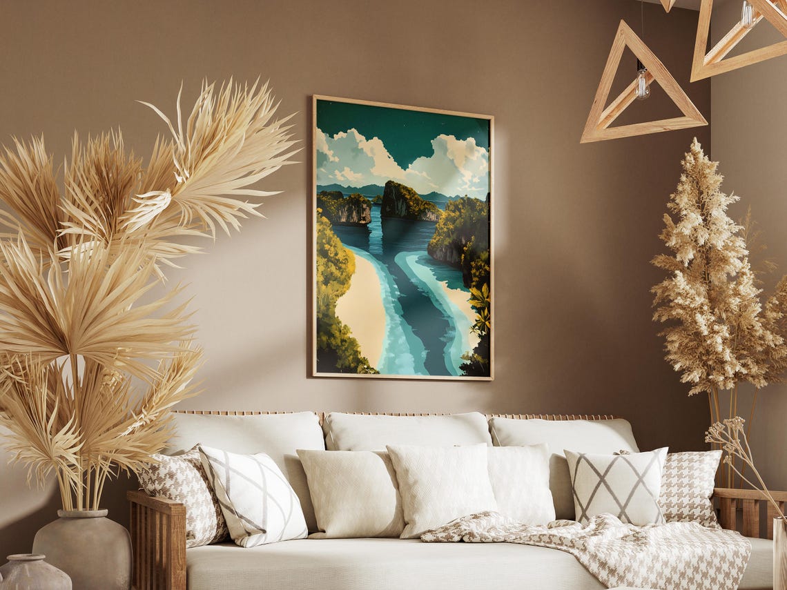 Aerial View of Tropical Islands and Turquoise Lagoon Poster Scenic - Image 3