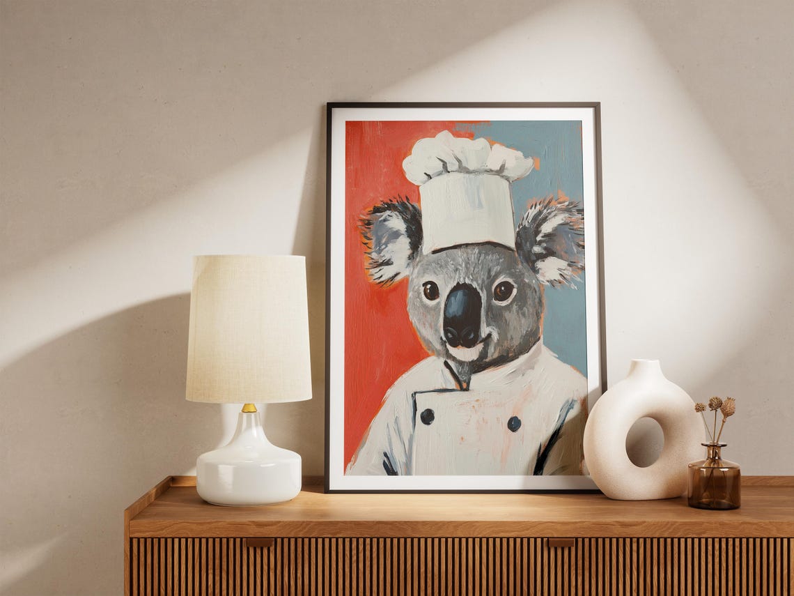 Koala Chef Portrait Cute Funny Animal Kitchen Decor Sunny Poster - Image 4