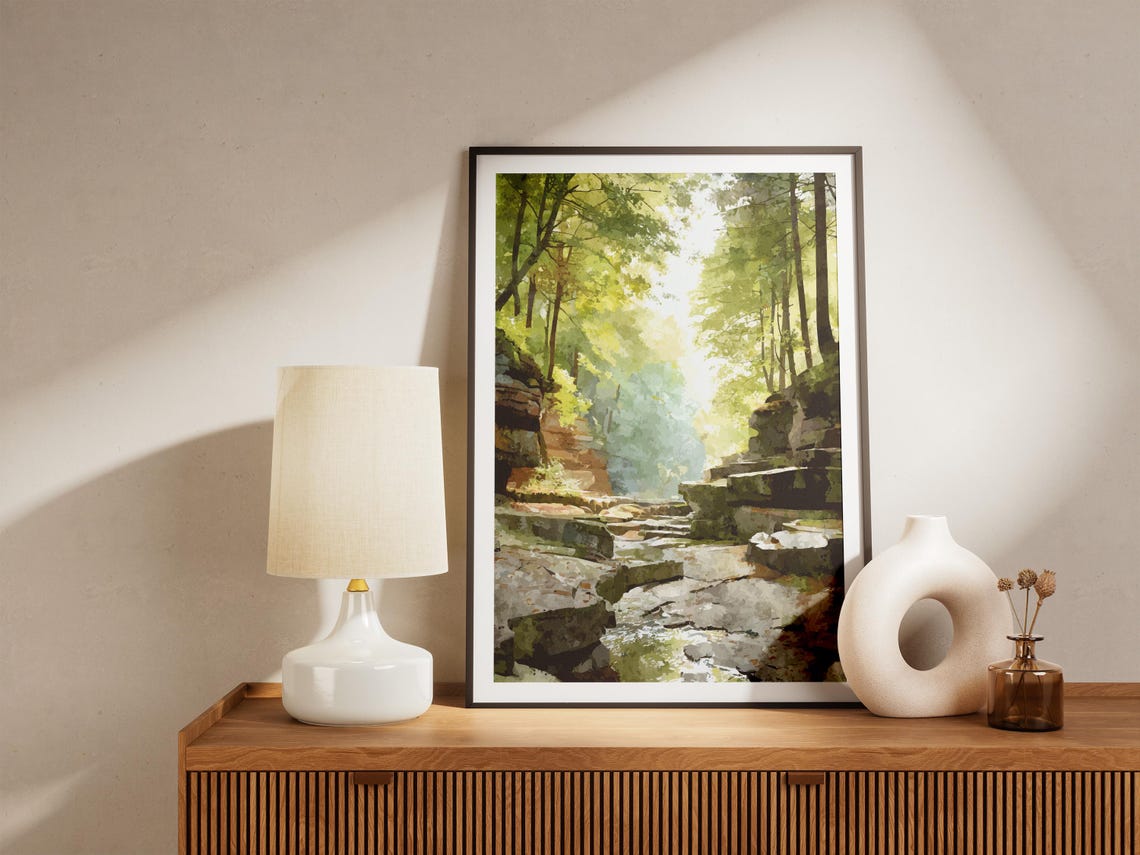 Cuyahoga Valley National Park Ohio Forest Creek Sunbeams Poster - Image 4