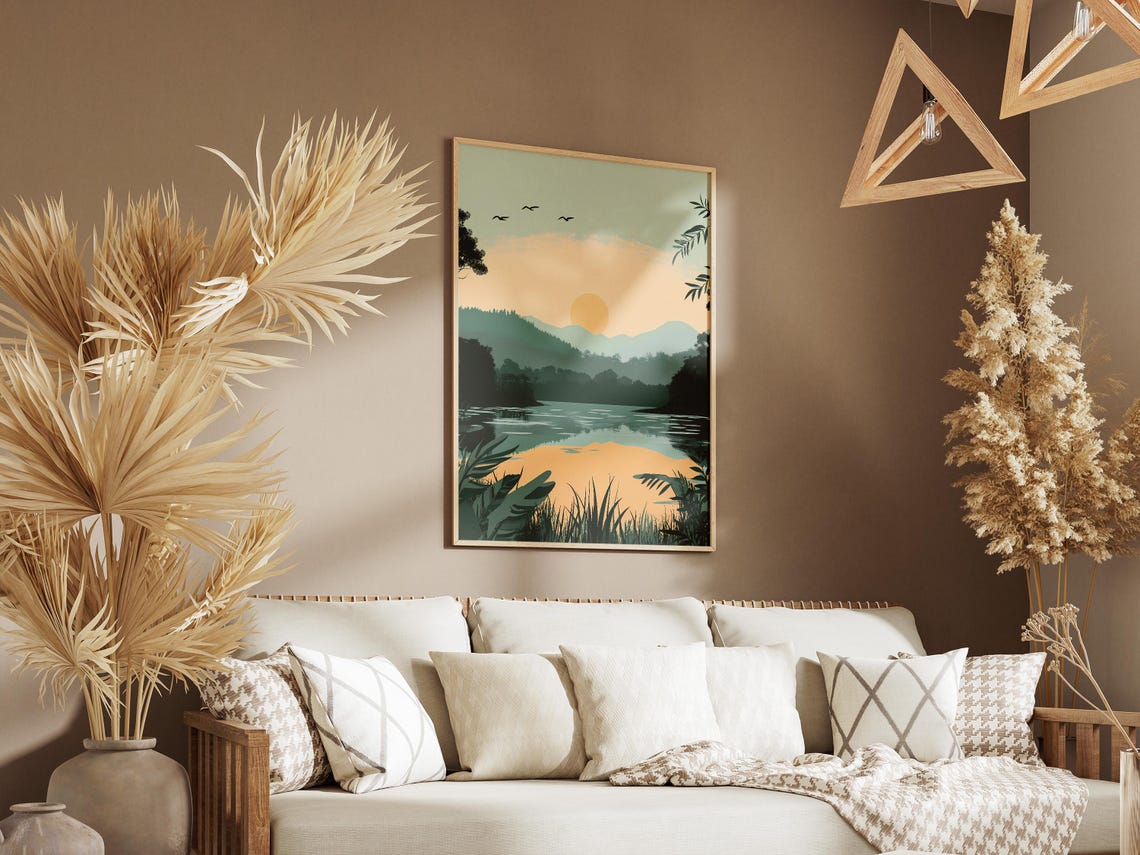 Chitwan National Park Nepal Sunrise River Jungle View Poster - Image 3