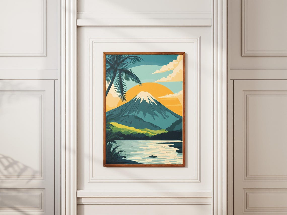Mount Hamiguitan Philippines Volcano Sunset Palm Lake Poster - Image 2