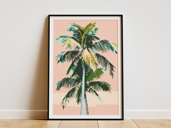 Palm Tree Minimalist Poster Tropical Art Print Summer Wall Decor Beach House Decor Home Decor