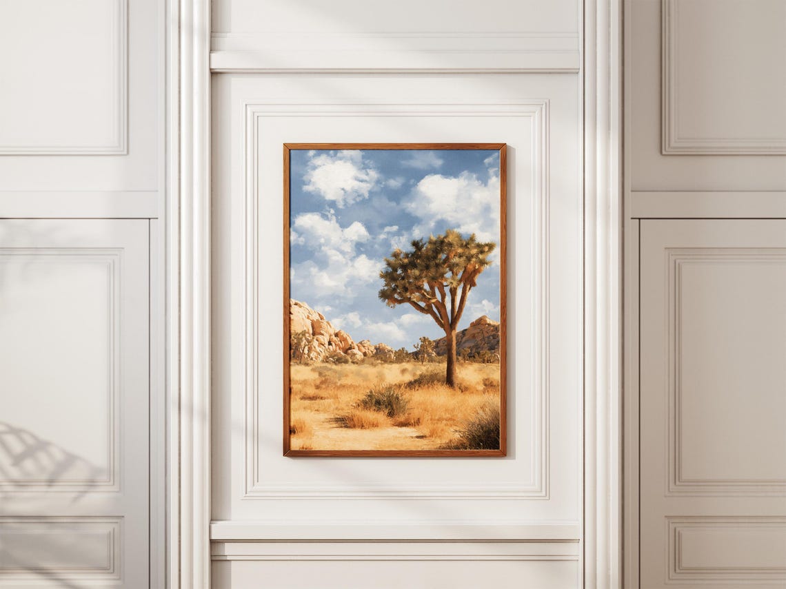 Joshua Tree National Park Golden Desert Lone Joshua Tree Poster - Image 2