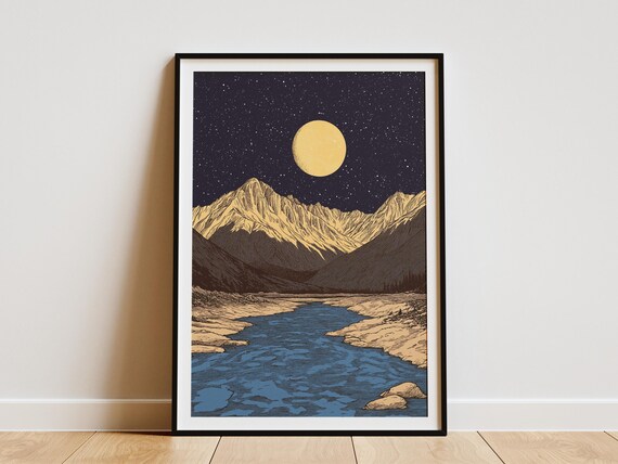 Gates of the Arctic National Park Alaska Moonlit Night Poster