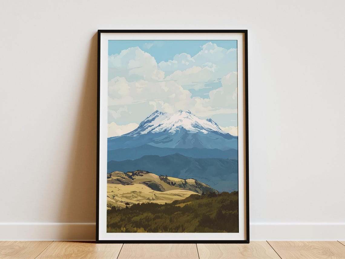 Antisana Volcano Ecuador Layered Blue Mountain Ridges Poster