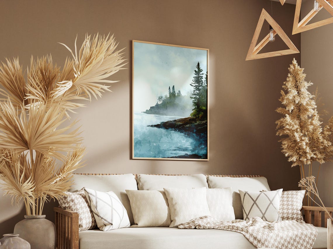 Isle Royale National Park Misty Lake Michigan Shoreline Poster - Image 3