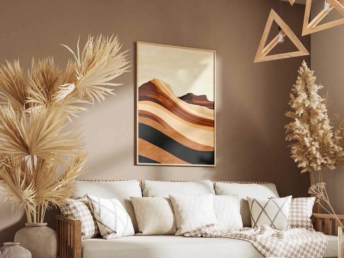 Australia Wave Rock Abstract Wavy Striped Sandstone Art Poster - Image 3