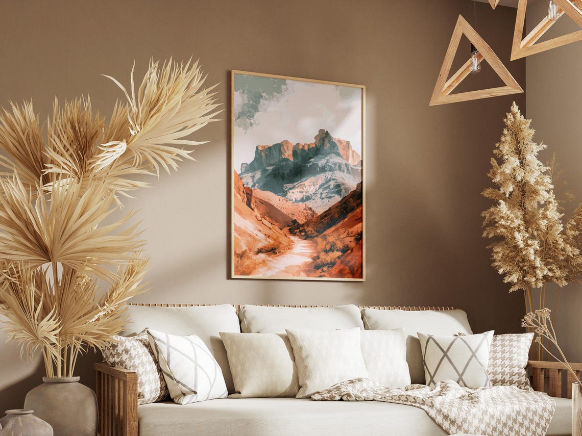 Red Rock Desert Canyon Trail Sunlit Southwest Landscape Poster - Image 3
