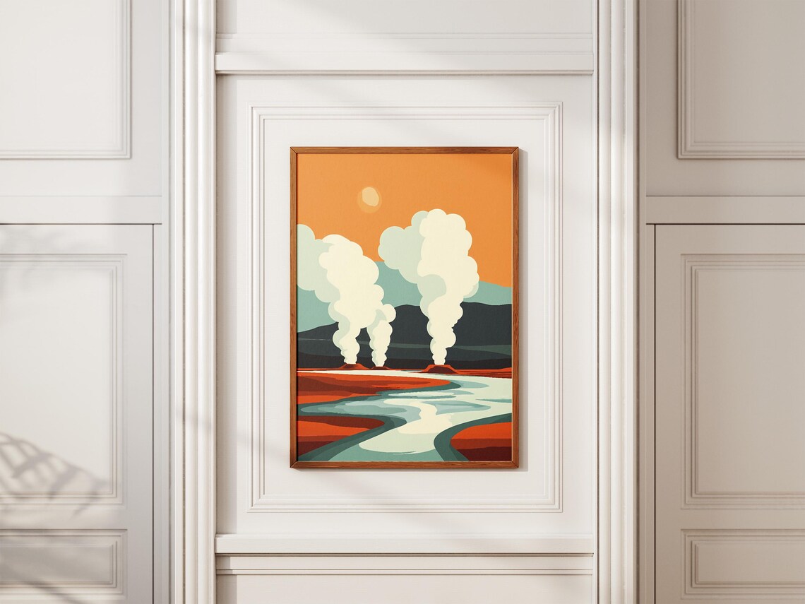 Valley of Geysers Russia Steam Plumes Geothermal Land Poster - Image 2