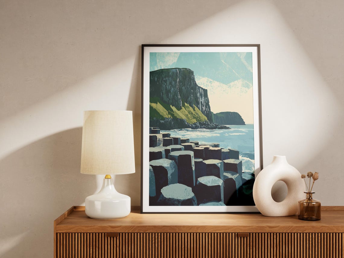Basalt Sea Columns Rugged Coastline Ocean Cliffs Nature Poster - Image 4