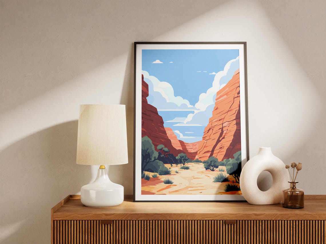 Kings Canyon Australia Bright Blue Sky Red Canyon Walls Travel Poster - Image 5