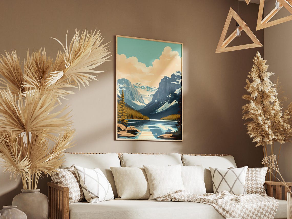 Miguasha National Park Canada Poster Mountain Lake Landscape Art - Image 3