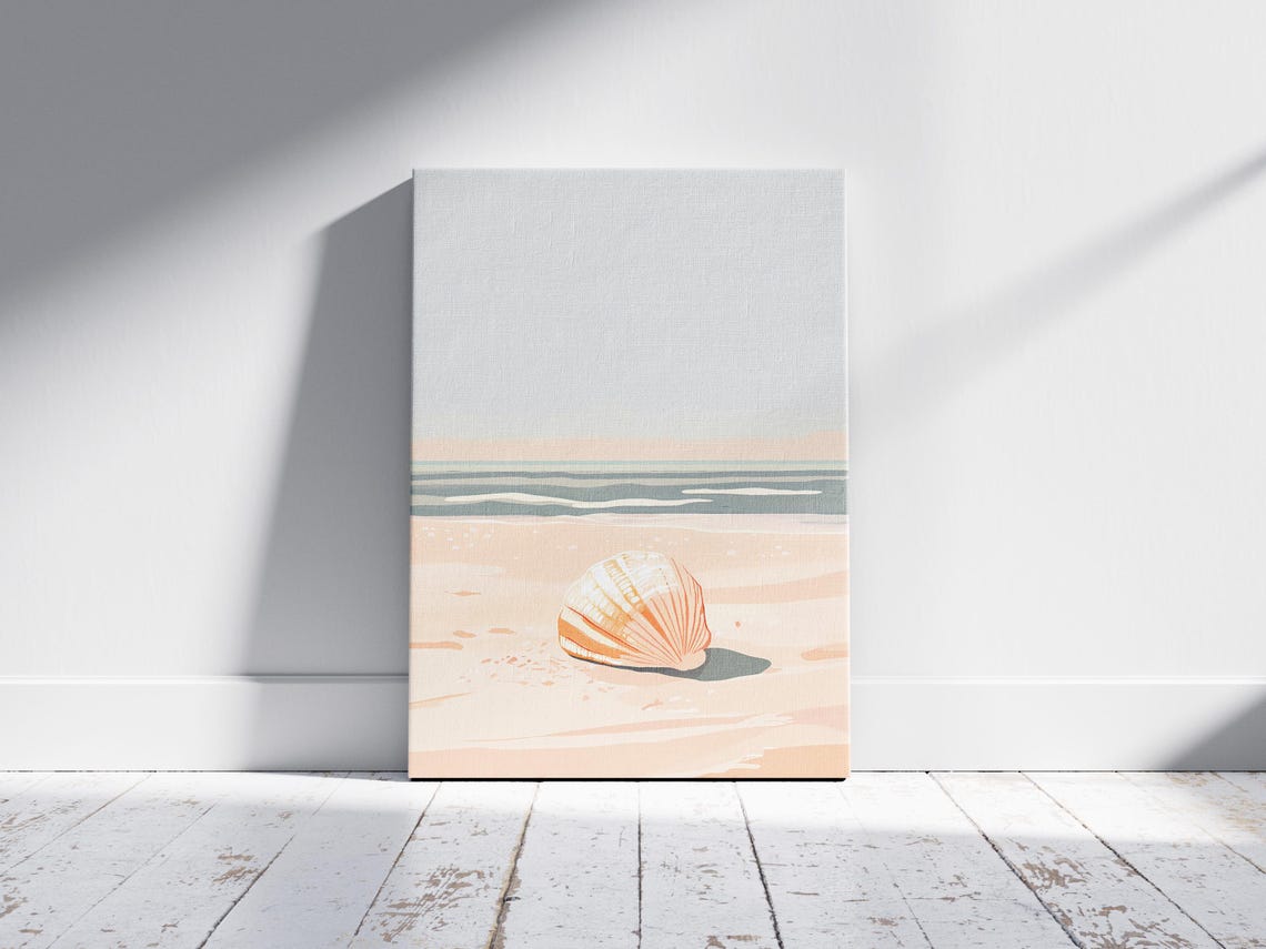 Scallop Shell Beach Poster Minimalist Ocean Art For Calm Home Decor - Image 2