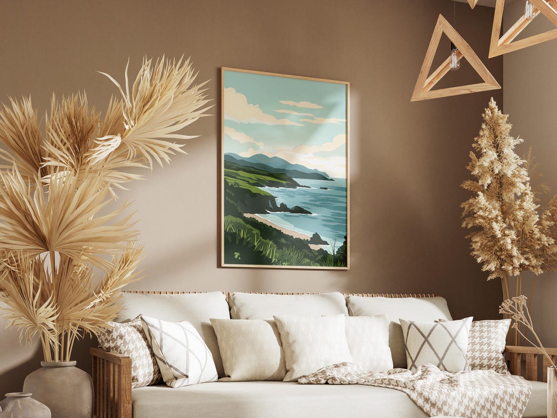 Ring Of Kerry Emerald Headlands Rocky Shoreline Travel Poster - Image 3