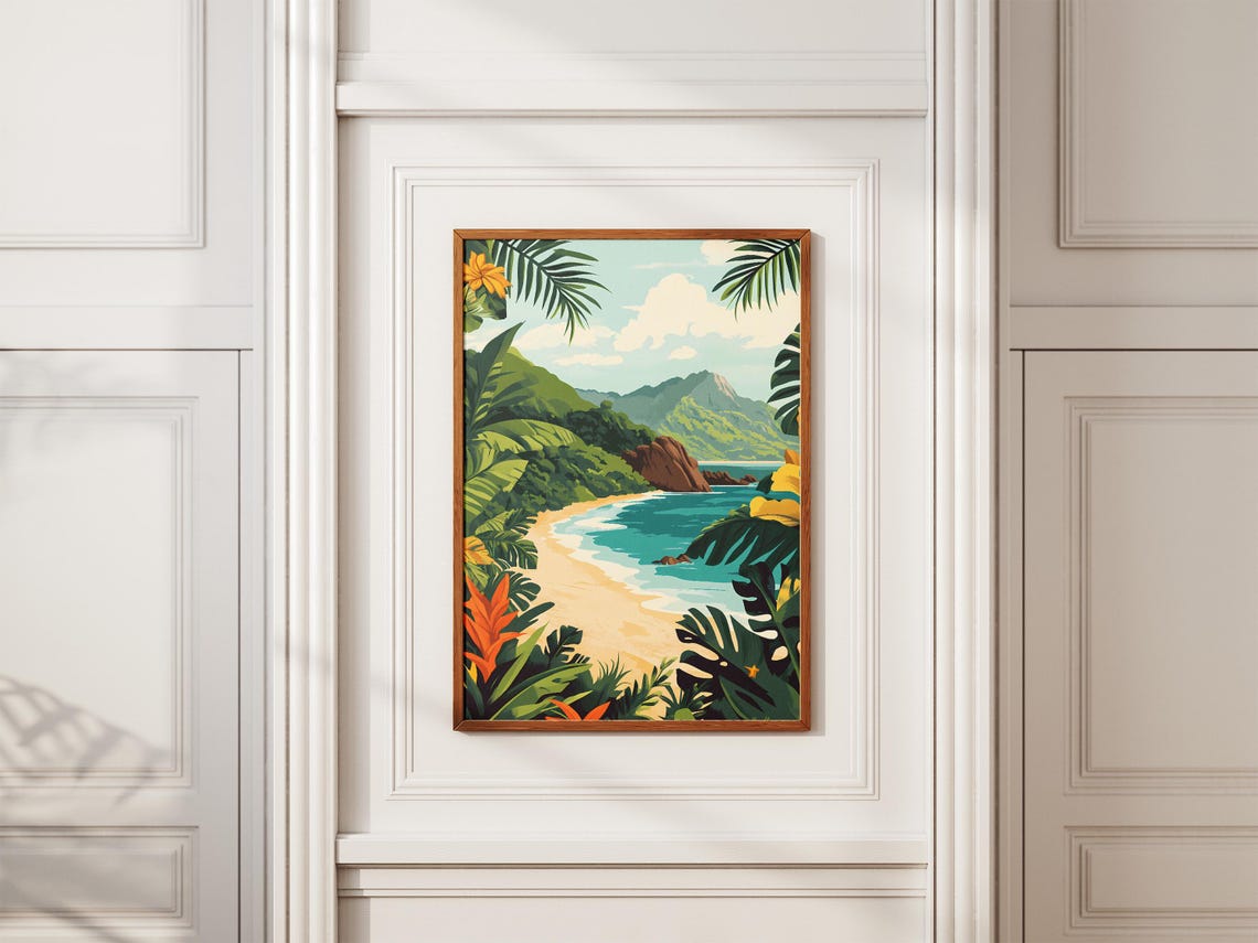 Costa Rica Guanacaste Jungle Beach Red Rock Headland View Poster - Image 2