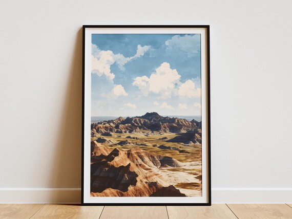 Badlands National Park South Dakota Eroded Pinnacles Travel Poster