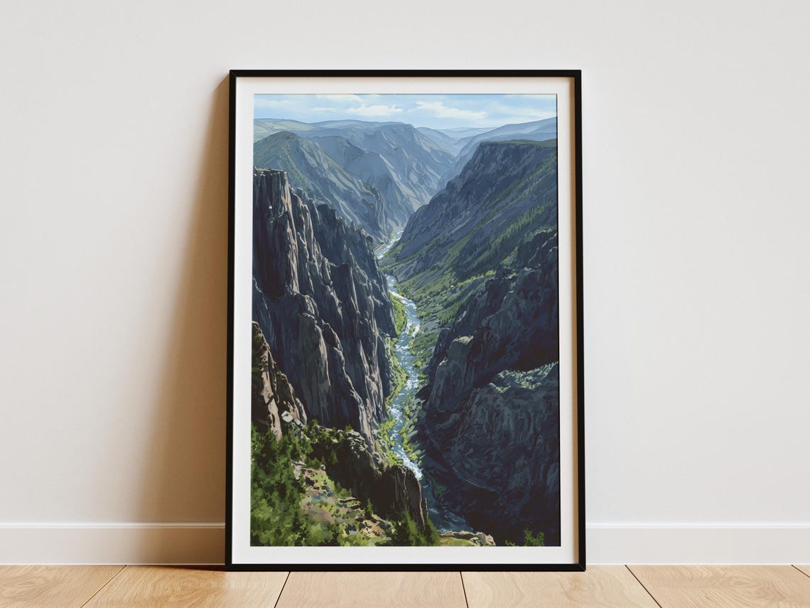 Black Canyon Of The Gunnison National Park Watercolor Poster