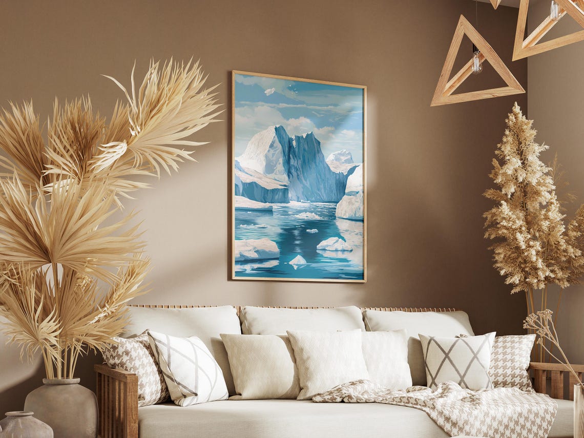 Ilulissat Icefjord Blue Icebergs Arctic Fjord Greenland Poster - Image 3