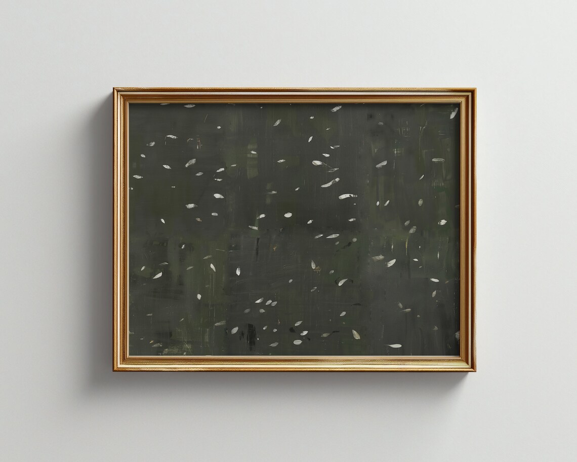 Moody Abstract Oil Painting, Neutral Wall Art Print