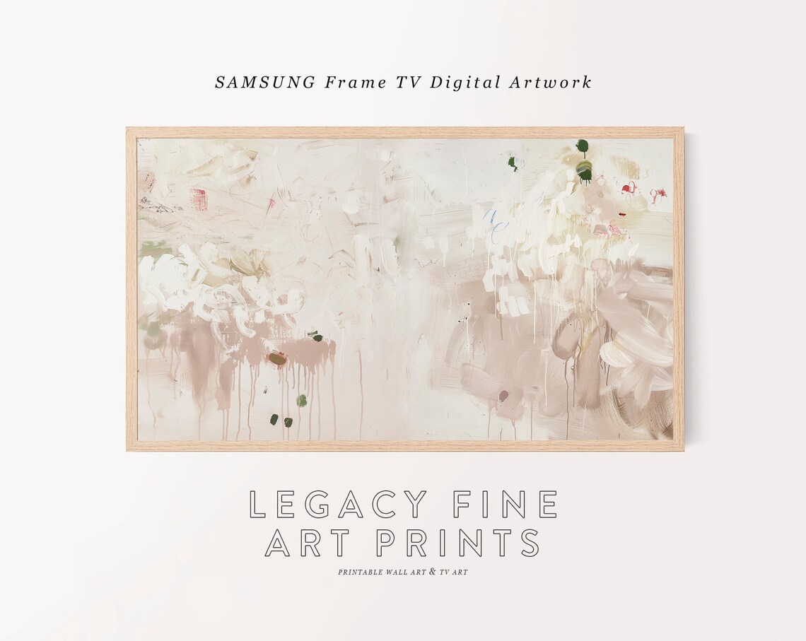 Muted Abstract Oil Painting Neutral Wall Art Print - Image 3