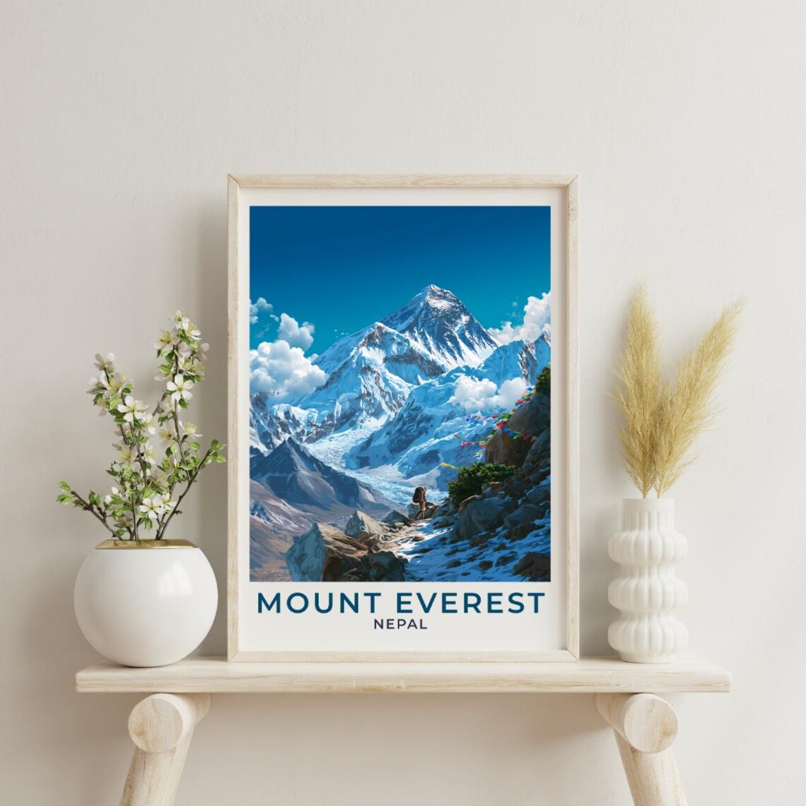 Mount Everest Nepal Himalaya Snow Peak Adventure Travel Poster