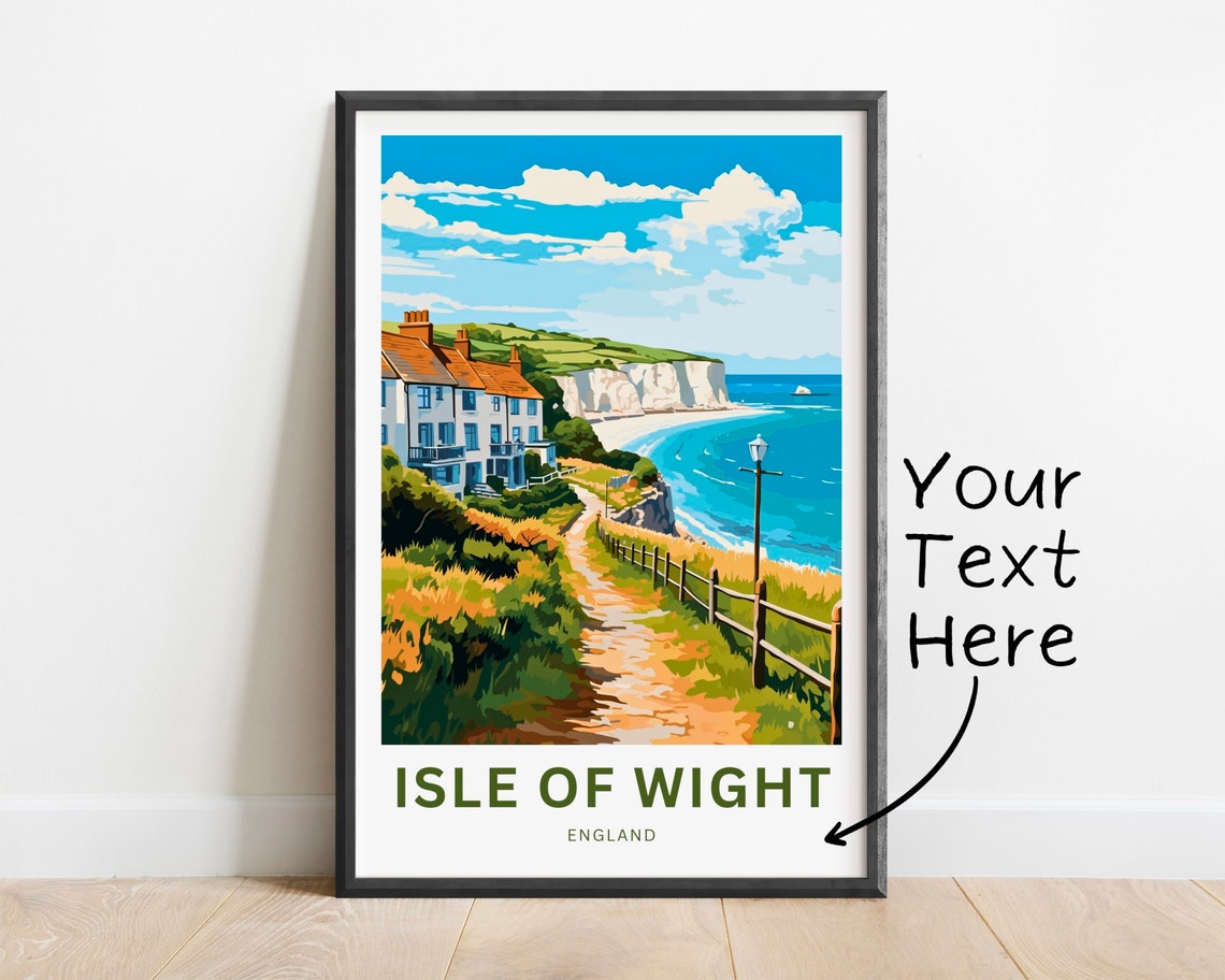 Isle of Wight England Village Coastal Path Personalized Poster