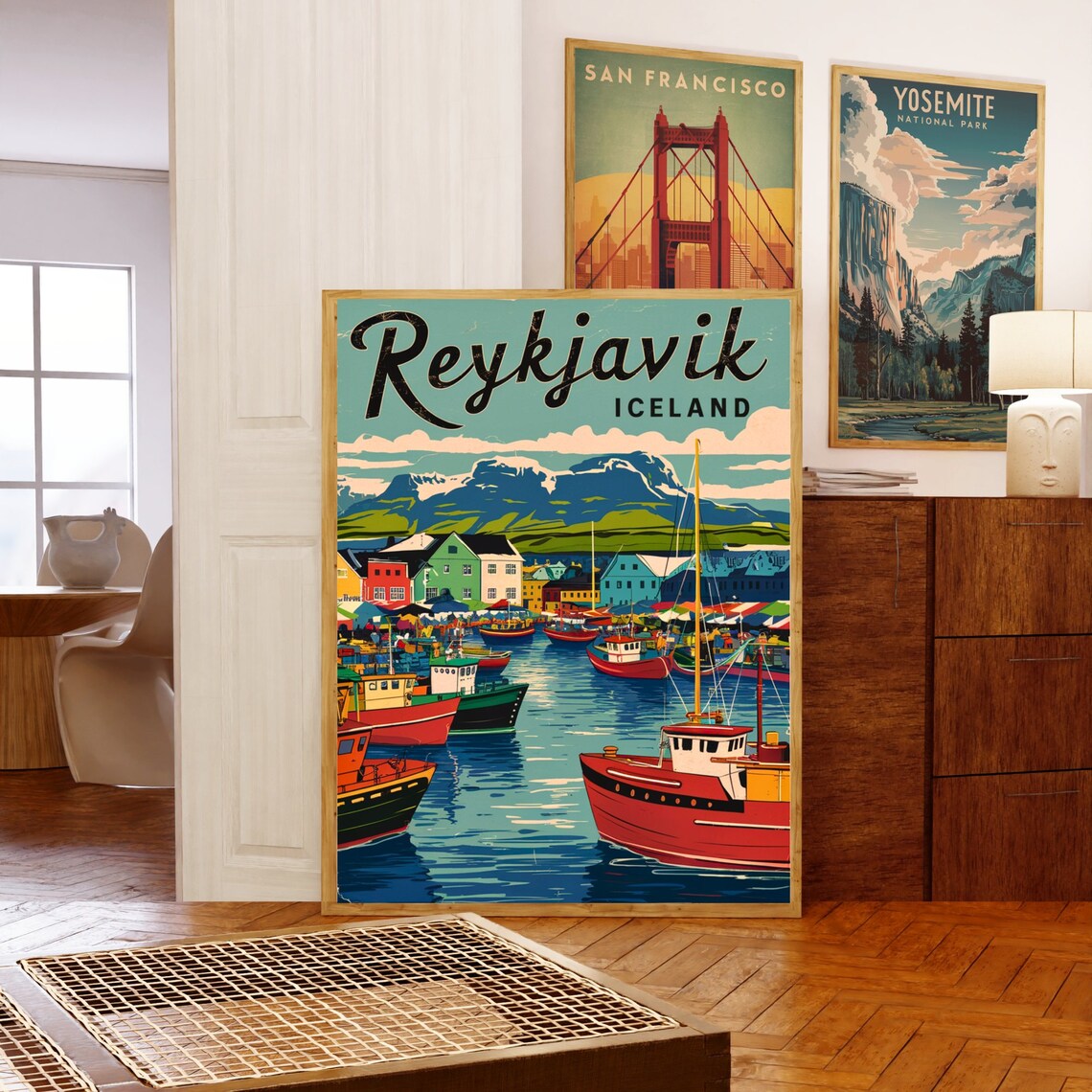 Reykjavik Vintage Travel Poster, Iceland Wall Art - Image 5