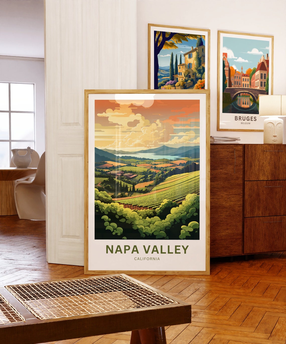 Napa Valley California Sunset Vineyard Hills Wine Country Poster - Image 5