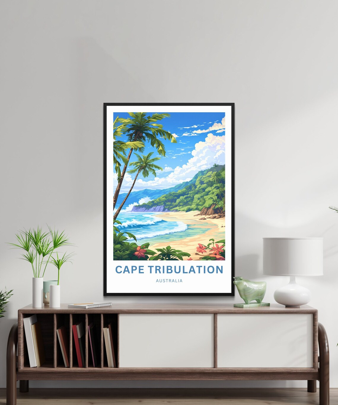Cape Tribulation Australia Palm Fringed Beach Vintage Travel Poster - Image 4
