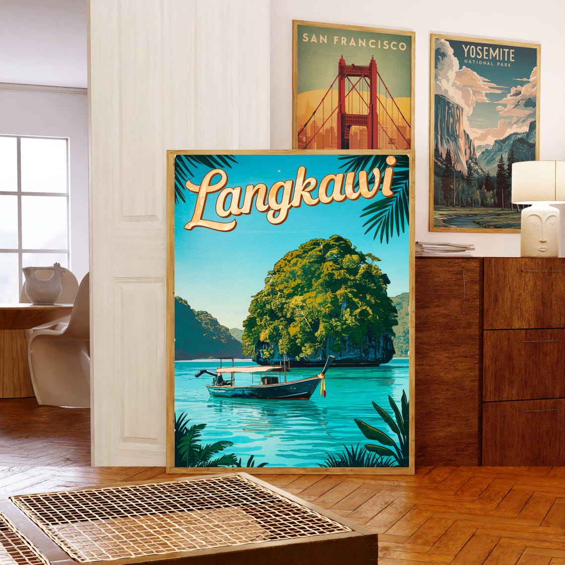 Langkawi Malaysia Island Beach Vintage Poster Turquoise Water Art - Image 5