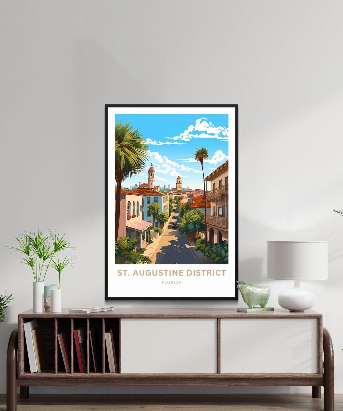 Saint Augustine District Florida Historic Palms Old Town Travel Poster - Image 2