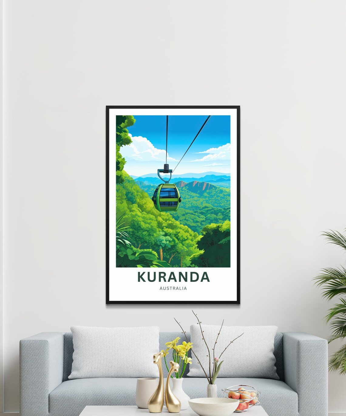 Kuranda Australia Green Gondola Ride Vintage Travel Poster Gift - Image 3