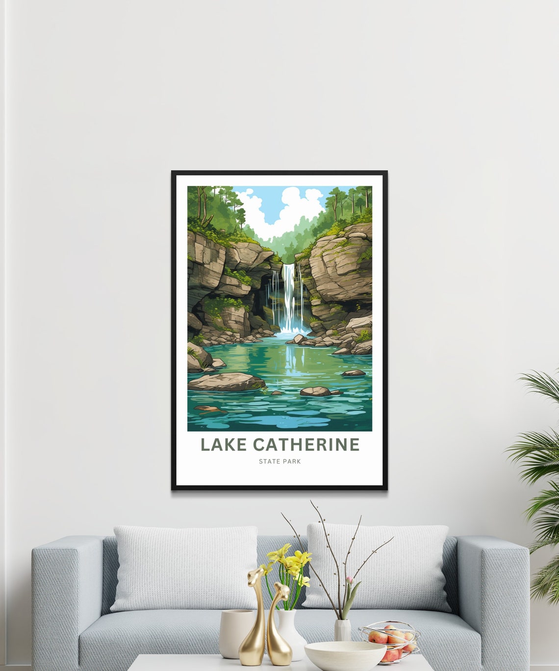 Lake Catherine State Park Waterfall Personalized Travel Poster Nature - Image 3
