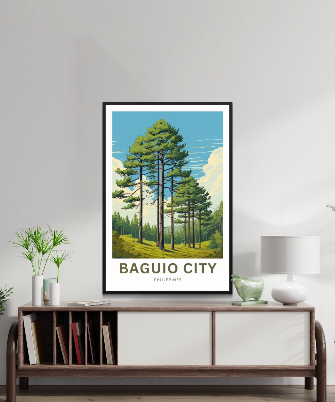 Baguio City Philippines Personalized Pine Forest Travel Poster - Image 2