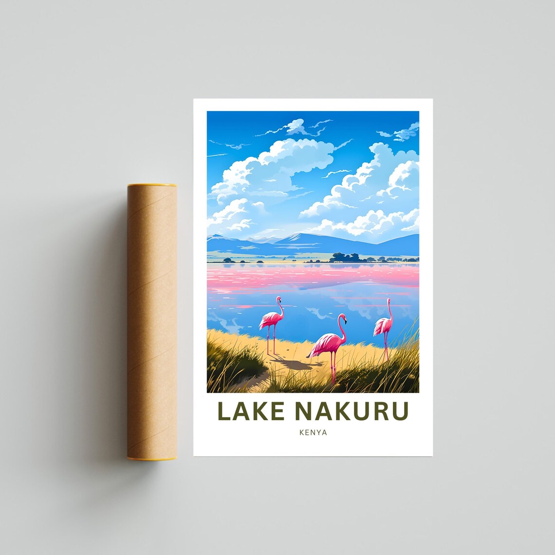 Personalized Lake Nakuru Travel Poster, Kenya - Image 4
