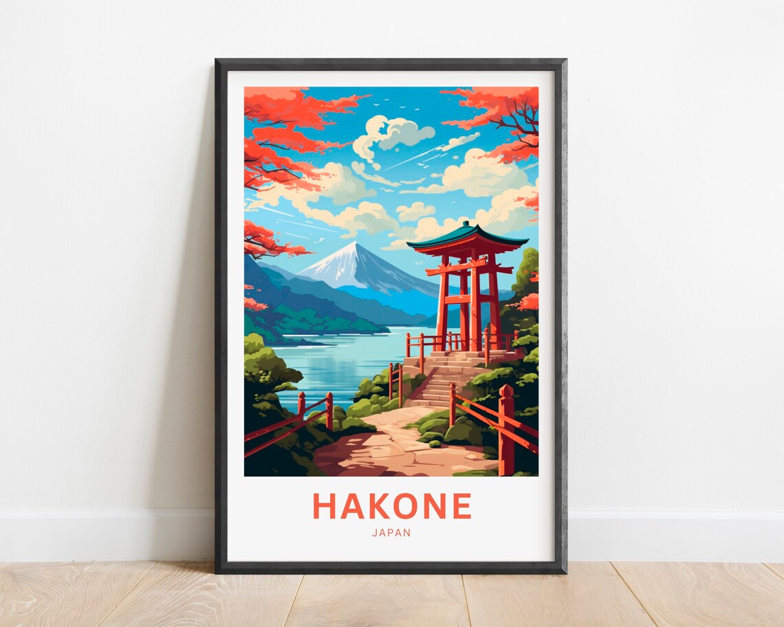 Hakone Travel Poster, Japan Place Wall Art