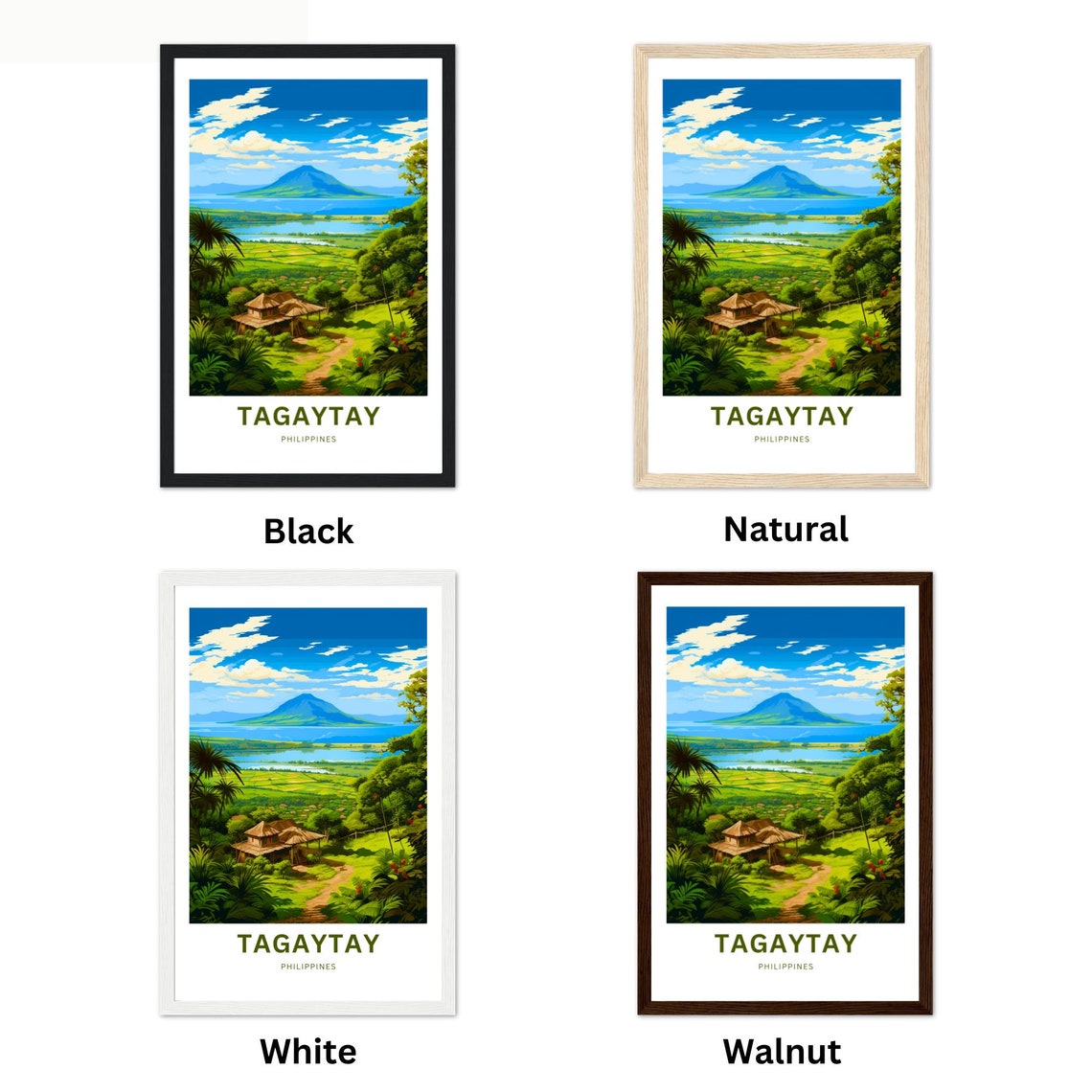Tagaytay Philippines Taal Lake Overlook Personalized Scenic Poster - Image 2