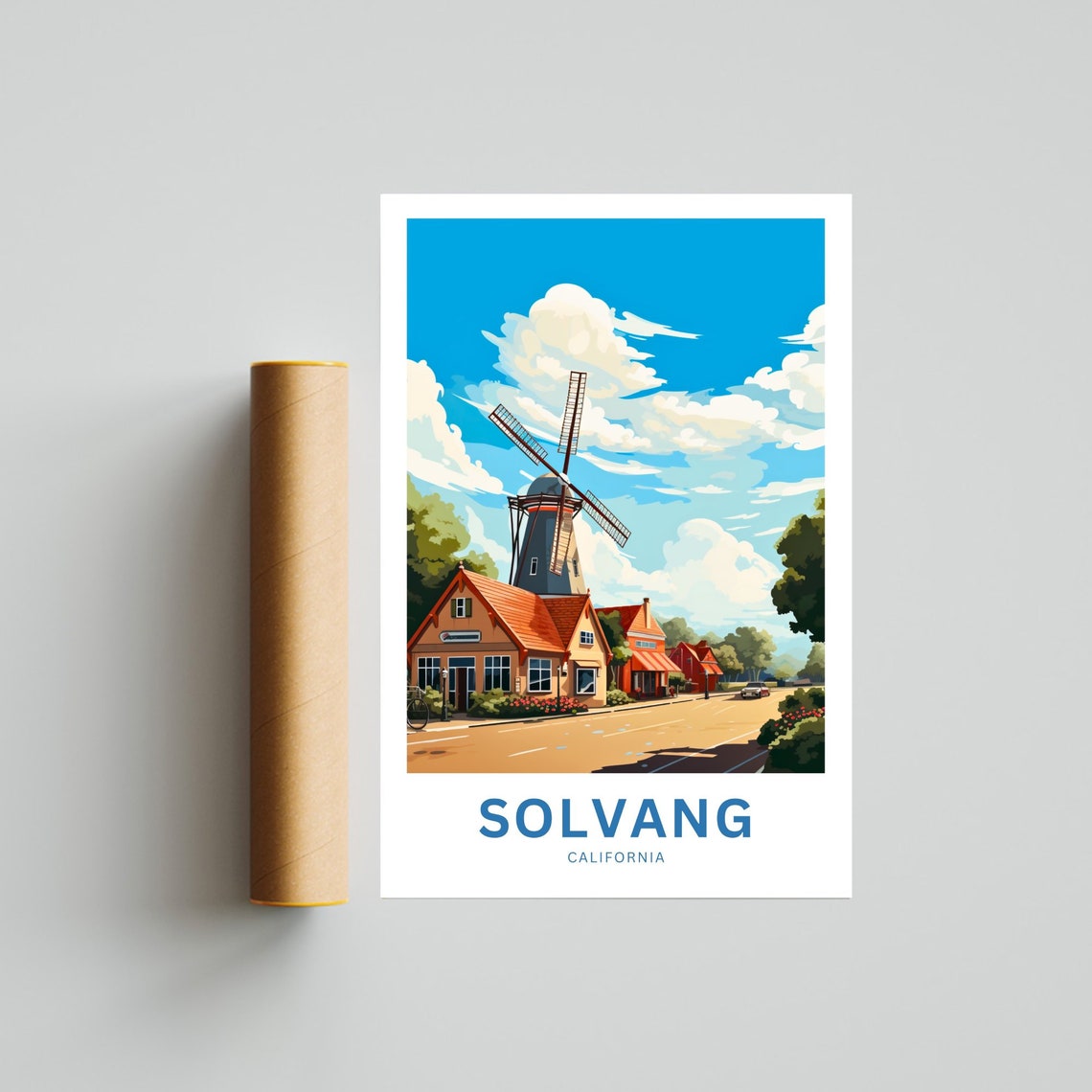 Solvang California Danish Windmill Main Street Travel Poster - Image 4