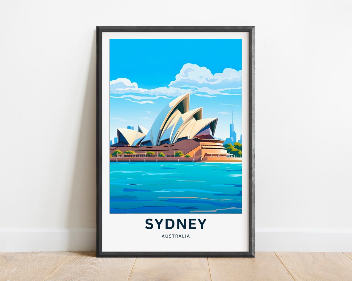 Sydney Australia Iconic Opera House Harbour Sails Travel Poster
