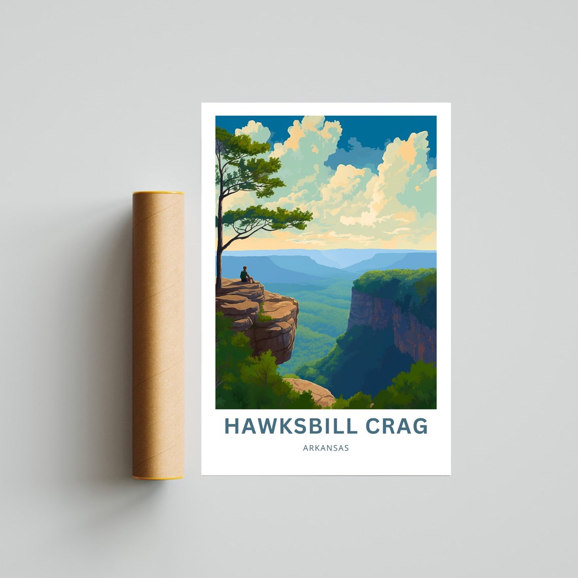 Personalized Hawksbill Crag Arkansas Bluff Overlook Travel Poster - Image 4