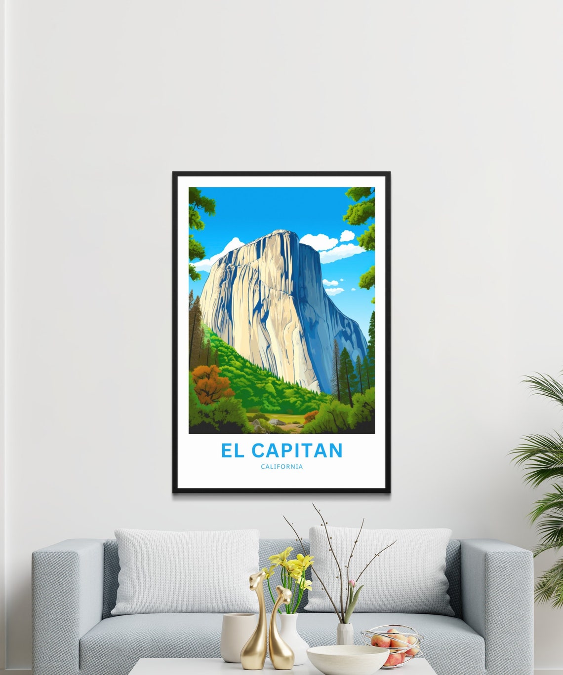 El Capitan Yosemite Forest View Vintage Granite Travel Poster - Image 3