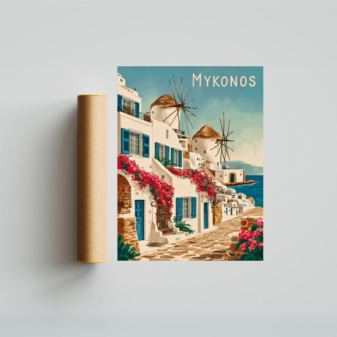 Mykonos Vintage Greece Wall Art Print - Image 4